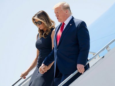 Donald Trump et la Première Dame Melania Trump arrivent à El Paso, au Texas, le 7 août 2019 - SAUL LOEB [AFP]