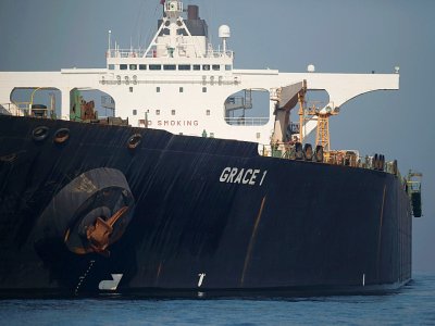 Le pétrolier iranien Grace 1 au large de Gibraltar, le 15 août 2019 - JORGE GUERRERO [AFP]