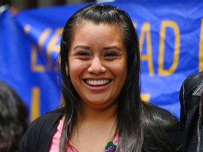 La Salvadorienne Evelyn Hernandez encourait 30 à 50 ans de prison pour homicide aggravé par négligence après avoir perdu son bébé, le 19 août 2019 à San Salvador - Oscar Rivera [AFP]