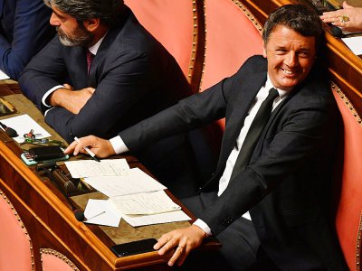 Le sénateur et ancien Premier ministre de centre-gauche Matteo Renzi, à Rome le 20 août 2019 - Andreas SOLARO [AFP]