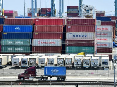 Des conteneurs en provenance de Chine, le 23 août 2019 au port de Long Beach, en Californie - Frederic J. BROWN [AFP/Archives]