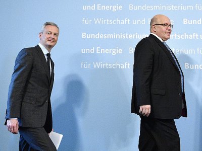Le ministre français de l'Economie Bruno Le Maire et son homologue allemand Peter Altmaier, à Berlin 19 février 2019 - John MACDOUGALL [AFP/Archives]