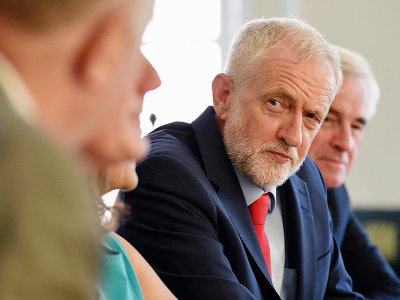 Le leader du parti travailliste Jeremy Corbyn le 27 août 2019 à Londres - Daniel LEAL-OLIVAS [AFP]