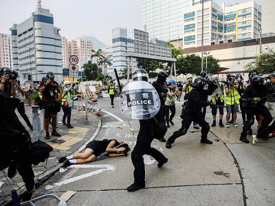 Incidents lors d'une manifestaion à Hong Kong le 24 août 2019 - ANTHONY WALLACE [AFP/Archives]