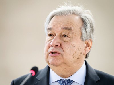 Le secrétaire général de l'ONU Antonio Guterres, à Genève le 25 février 2019 - Fabrice COFFRINI [AFP/Archives]
