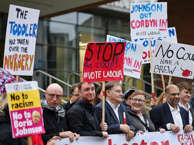 Manifestation à Manchester contre la suspension du Parlement britannique, le 2 septembre 2019 - Oli SCARFF [AFP]
