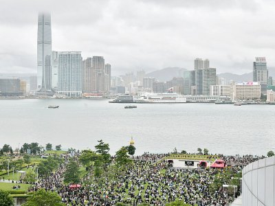 Rassemblement de manifestants à Tamar Park pour appeler à une grève générale, le 2 septembre 2019 à Hong Kong - Anthony WALLACE [AFP]