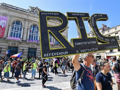 Manifestant en faveur du "RIC" (référendum d'initiative citoyenne), le 7 septembre 2019 à Montpellier, dans l'Hérault - Pascal GUYOT [AFP]