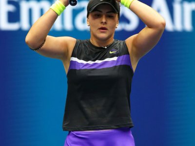 Bianca Andreescu célèbre la balle de match en finale de l'US Open, le 7 septembre 2019 à New York - CLIVE BRUNSKILL [GETTY IMAGES NORTH AMERICA/AFP]