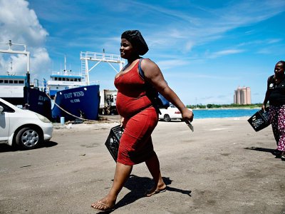 Natasha Young, au port de Nassau (Bahamas), le 8 septembre 2019 - Brendan Smialowski [AFP]