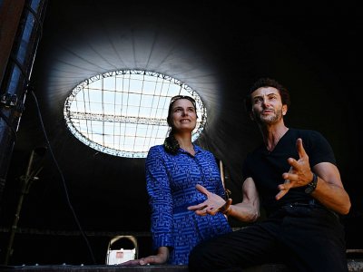 Manolo et Camille lors d'un entretien avec l'AFP au Théâtre du Centaure à Marseille, le 23 août 2019 - Christophe SIMON [AFP]