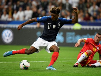 L(attaquant de la France Kingsley Coman buteur lors de la victoire 3-0 sur l'Andorre en qualification de l'Euro 2020 le 10 septembre 2019 au Stade de France - Lionel BONAVENTURE [AFP]