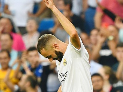 L'attaquant français Karim Benzema lors du match du Real Madrid en Liga, le 24 août 2019, au stade Santiago Bernabeu - GABRIEL BOUYS [AFP]