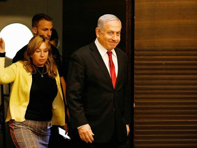 Le Premier ministre israélien Benjamin Netanyahu arrive à un rassemblement de son parti, le Likoud, à Jérusalme, le 18 septembre 2019 - MENAHEM KAHANA [AFP]
