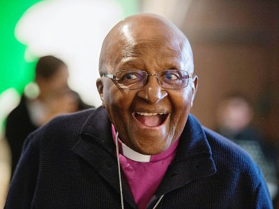 Le prix Nobel de la paix Desmond Tutu le 27 avril 2019 au Cap - RODGER BOSCH [AFP/Archives]