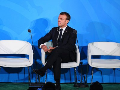Emmanuel Macron à l'ONU le 23 septembre 2019 - TIMOTHY A. CLARY [AFP]