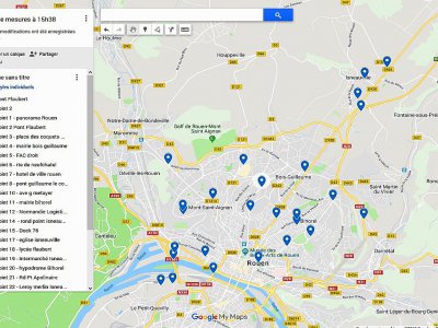 Cartographie des points de mesures - Préfecture de la Seine-Maritime