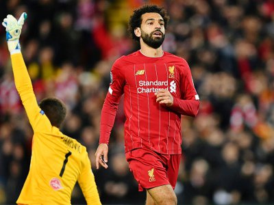 L'attaquant égyptien de Liverpool Mohamed Salah buteur contre Salzbourg en Ligue des champions, le 2 octobre 2019 à Liverpool - Paul ELLIS [AFP]
