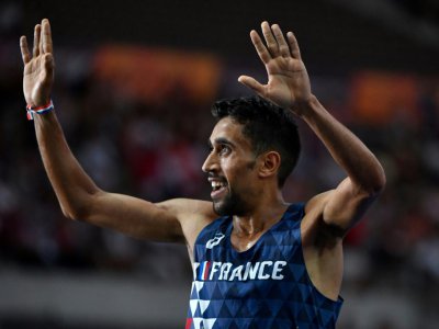 Morhad Amdouni champion d'Europe du 10.000 m, le 7 août 2018 à Berlin - John MACDOUGALL [AFP/Archives]