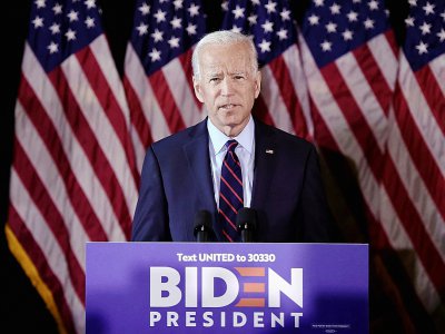 L'ancien vice-président américain Joe Biden, l'un des favoris de la primaire démocrate pour 2020, le 24 septembre lors d'une conférence de presse à Wilmington dans le Delaware. - Olivier Douliery [AFP]