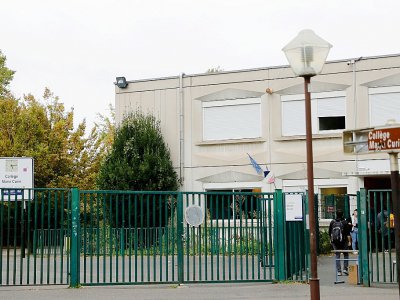 Vue de l'entrée du collège  Marie Curie aux Lilas (Seine-saint-Denis) le 4 octobre 2019 - Thomas SAMSON [AFP]