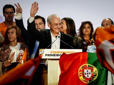 L'ancien maire de Porto, Rui Rio (PSD), principal adversaire du Premier ministre Antonio Costa, lors d'un meeting à Lisbonne, le 4 octobre 2019 au Portugal - PATRICIA DE MELO MOREIRA [AFP]