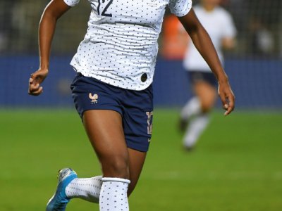 L'attaquante des Bleues Marie-Antoinette Katoto lors du match face à l'Islande à Nîmes le 4 octobre 2019 - SYLVAIN THOMAS [AFP/Archives]