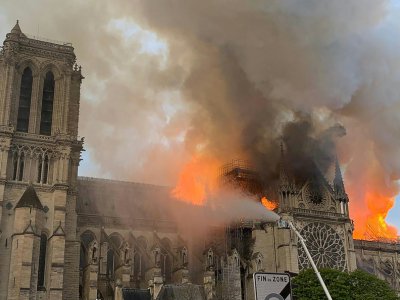 Notre-Dame de Paris en flammes, le 15 avril 2019 - Patrick ANIDJAR [AFP/Archives]