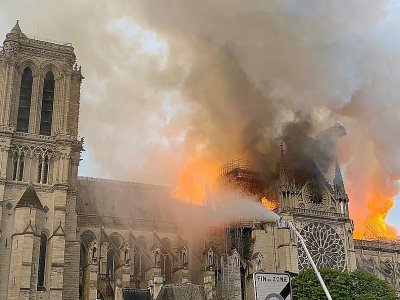 Notre-Dame de Paris en flammes, le 15 avril 2019 - Patrick ANIDJAR [AFP/Archives]
