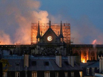 Notre-Dame de Paris en flammes, le 15 avril 2019 - LUDOVIC MARIN [AFP/Archives]