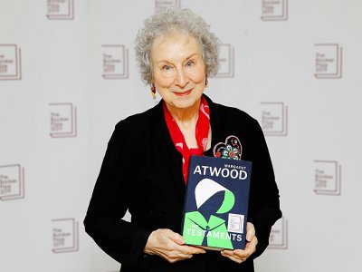 La romancière et poétesse canadienne Margaret Atwood, nominée pour "Les Testaments" ("The Testaments"), le 13 octobre 2019 à Londres - Tolga AKMEN [AFP]