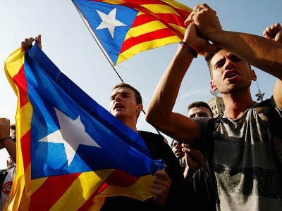 Manifestation pour l'indépendance de la Catalogne à Barcelone le 14 octobre 2019 - Pau Barrena [AFP]