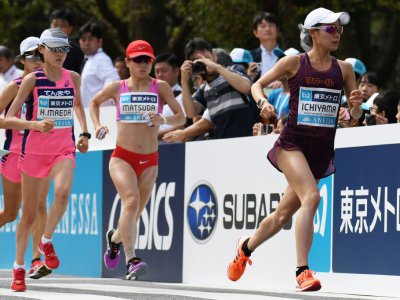 Concurrentes du "Marathon Grand Championship", épreuve test en vue des JO de Tokyo 2020, le 15 septembre 2019 à Tokyo - CHARLY TRIBALLEAU [AFP/Archives]
