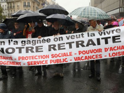 Manifestation en faveur des retraites à Paris le 8 octobre 2019 - JACQUES DEMARTHON [AFP/Archives]