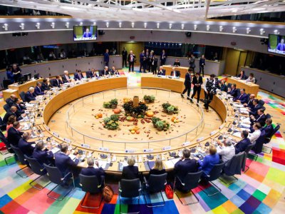 Les présidents et chefs de gouvernement réunis au sommet de Bruxelles, le 17 octobre 2019 - Olivier Matthys [POOL/AFP]