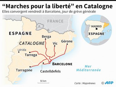 "Marches pour la Liberté" en Catalogne - Patricio ARANA [AFP]