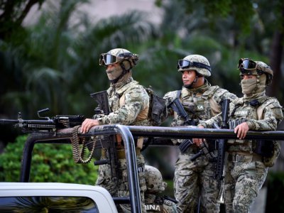 Des soldats patrouillent à Culiacan, dans l'état mexicain du Sinaloa, le 18 octobre 2019 - ALFREDO ESTRELLA [AFP]