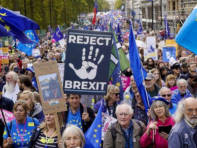 Manifestation d'ampleur à Londres pour réclamer un nouveau référendum sur le Brexit, le 19 octobre 2019 - Niklas HALLE'N [AFP]