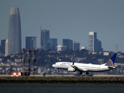 Un Boeing 737 MAX 9 d'United Airlines atterrit à l'aéroport de San Francisco, le 13 mars 2019 - JUSTIN SULLIVAN [Getty/AFP/Archives]