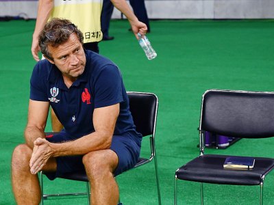 L'entraîneur-assistant du XV de France Fabien Galthié après la défaite contre le pays de Galles en quart de finale de la Coupe du monde, le 20 octobre 2019 à Oita (Japon) - Christophe SIMON [AFP]