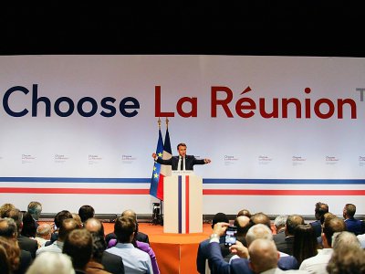 Emmanuel Macron au forum "Choose la réunion" le 23 octobre 2019 - Richard BOUHET [AFP]