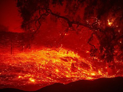 Le "Kincade Fire" près de Geyserville, le 24 octobre 2019 en Californie - Josh Edelson [AFP]