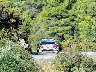 L'Estonien Ott Tänak (Toyota Yaris) lors de la 3e journée du Rallye de Catalogne, le 26 octobre 2019 à Rodonyà - PAU BARRENA [AFP]
