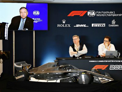 Conférence de presse en video conférence avec Jean Todt (g), président de la FIA, le 31 octobre 2019 à Austin - CLIVE MASON [Getty/AFP]