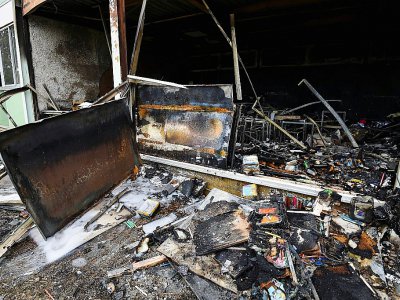 Les dégâts provoqués par l'incendie criminel de l'école Les Tamaris, à Béziers, dans la nuit du 31 octobre au 1er novembre 2019. - SYLVAIN THOMAS [AFP]
