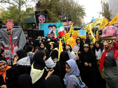 Des Iraniens manifestent contre les Etats-Unis, le 4 novembre 2019 à Téhéran - ATTA KENARE [AFP]