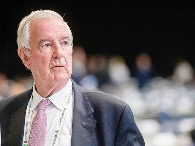 L'actuel président de l'AMA Sir Craig Reedie lors de la conférence internationale de l'AMA, le 6 novembre 2019 à Katowice - Irek DOROZANSKI [AFP]