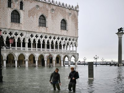 La place Saint-Marc à Venise inondée le 13 novembre 2019 - Marco Bertorello [AFP]