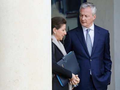Bruno Le Maire (d) et Agnès Buzyn, ministres respectivement de l'Economie et de la Santé, le 7 mai 2019 à Paris - ludovic MARIN [AFP/Archives]