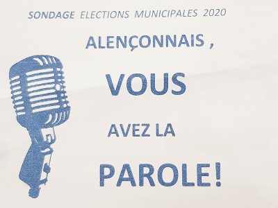 Les formulaires du sondage du RN distribués dans Alençon. - Eric Mas
